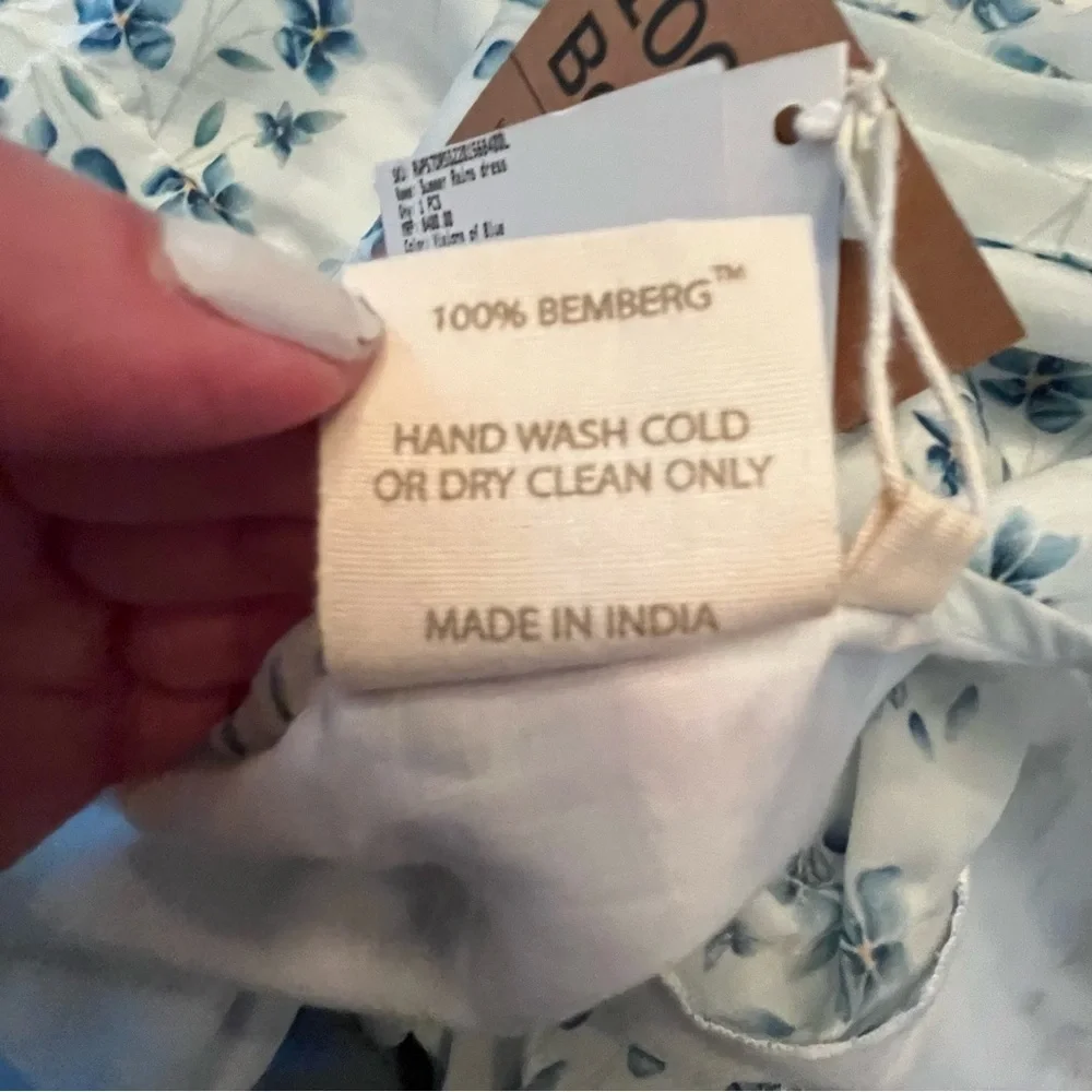 Reistor Summer Rains Dress in Visions Of Blue Wrap Dress Woman’s Size Large NWT - Picture 9 of 9